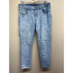 Bebe Heartbreaker Ankle Skinny Jean Light Wash Rhinestone Hearts Women's Size 28